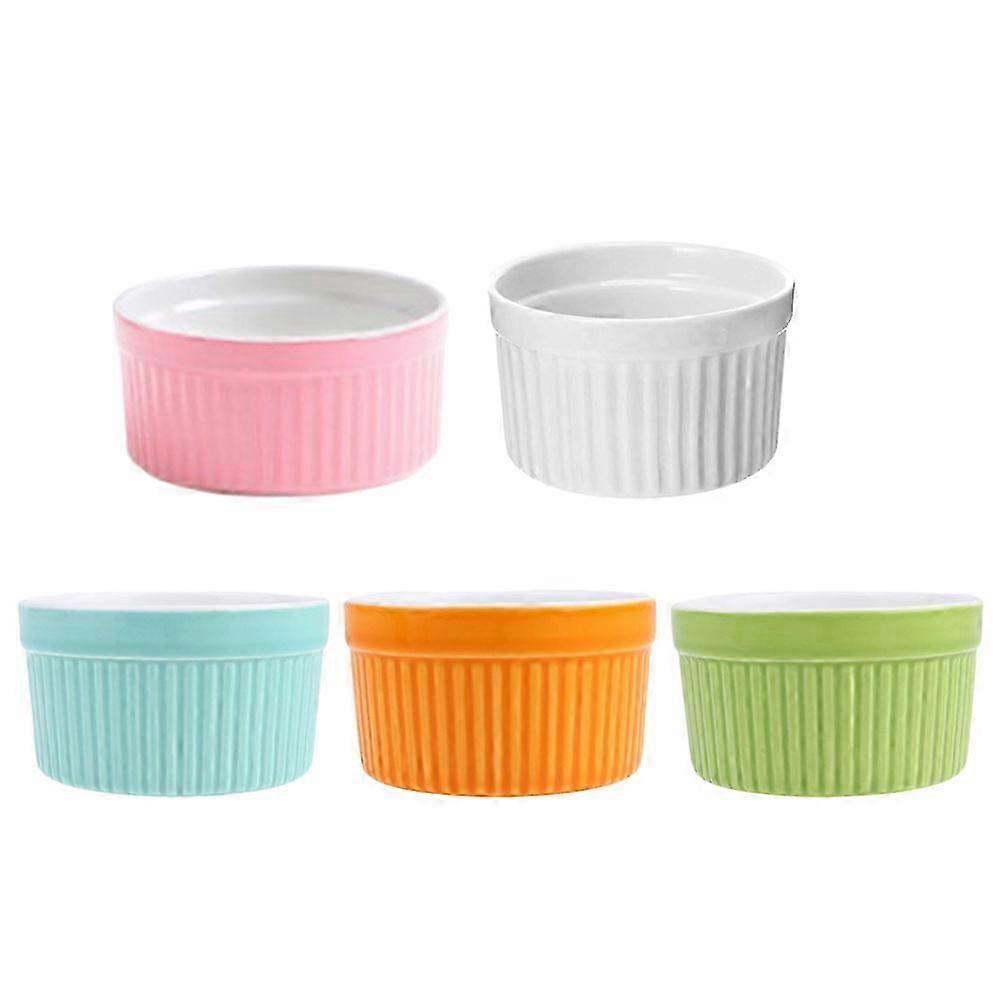 Assorted Color Ceramic Baking Bowls for Storage 5Pcs Kitchen Ramekins