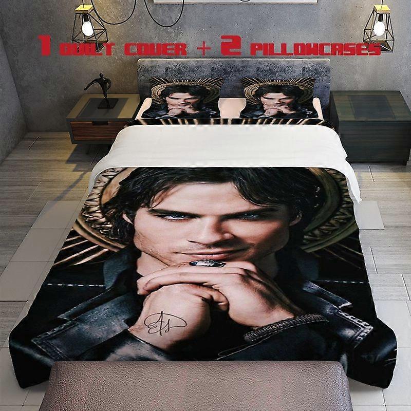 3pcs Vampire for Man Themed Pattern Bedding Set Comforter Cover And Pillowcase