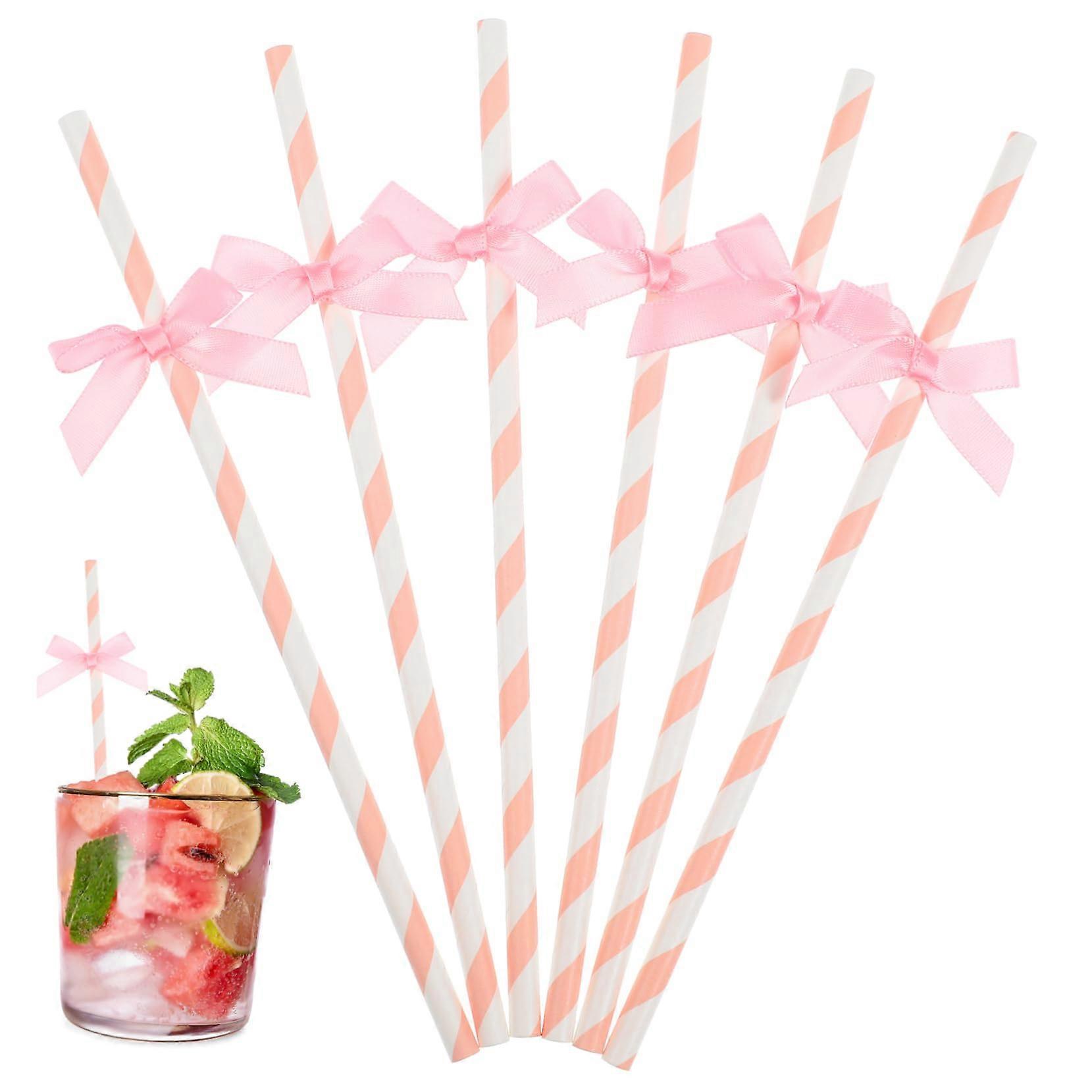 Pastel Paper Smoothie Straws 60 Pack Biodegradable PartyReady Decorative Disposable Design