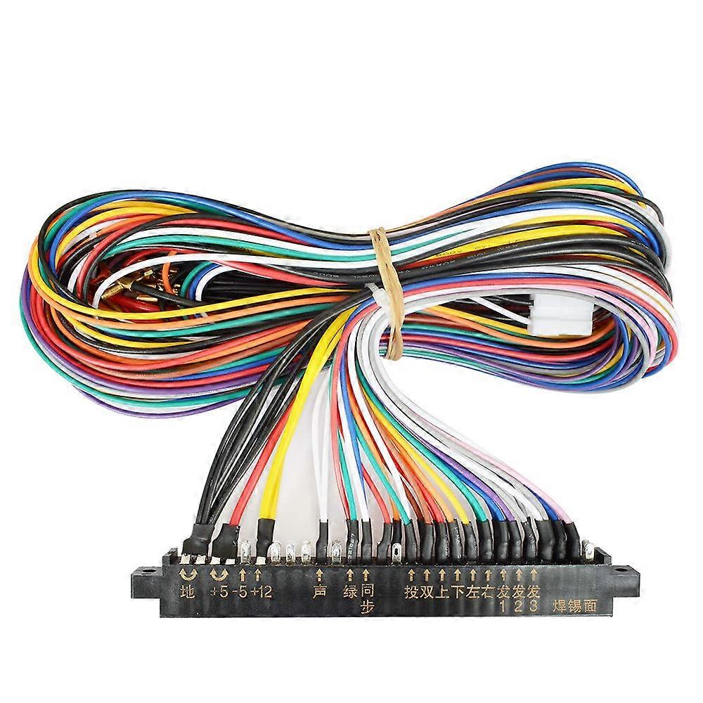 28 Pin JAMMA Arcade Wiring Harness Cable with 6 Buttons for MultiGame PCB Compatibility