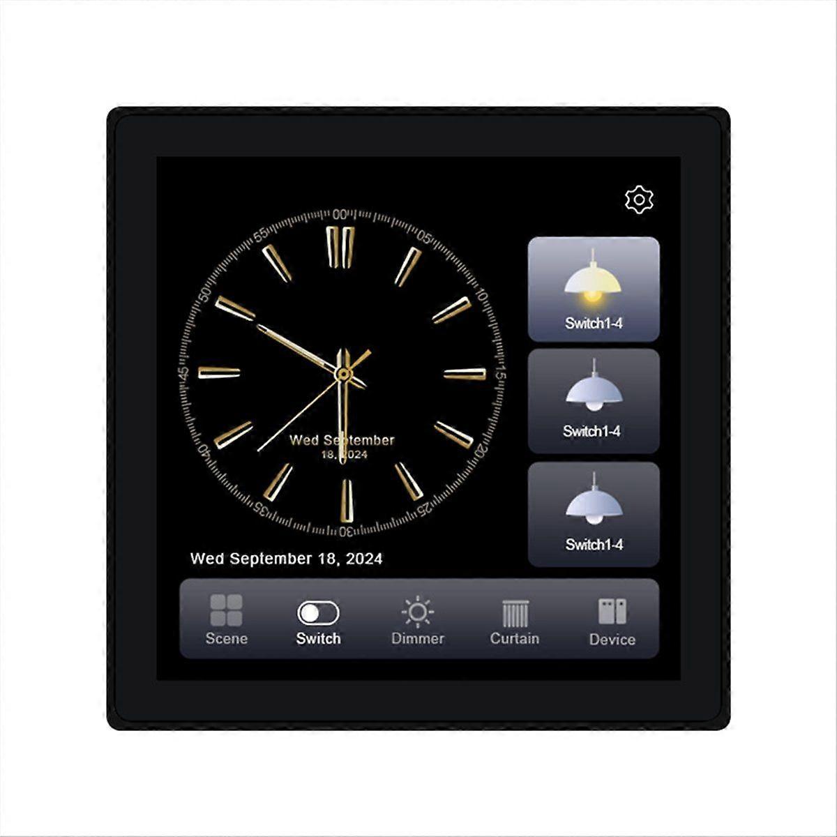 Tuya T3E Pro Smart Control Panel Switch Touch Screen Panel Switch Zigbee Intelligent Home Wall Push Light Switch Black