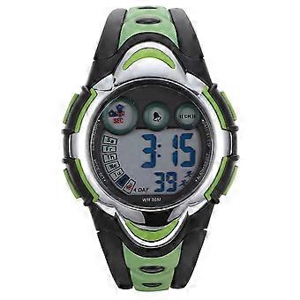 Montre de sport numérique LED étanche pour enfants avec alarme PSE-276 verte