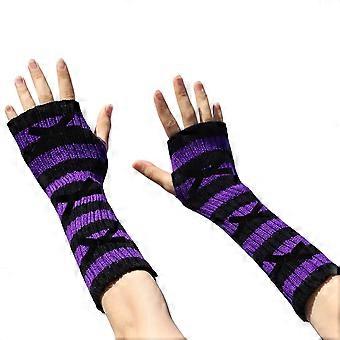 Damen-Fingerhandschuhe, weich gestrickt, Touchscreen-fähig, Handgelenkwärmer für kaltes Wetter, Pendeln und Outdoor-Aktivitäten, Größe: Lila