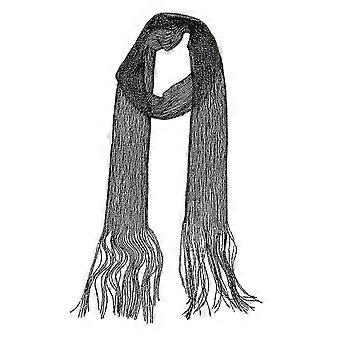 Bufanda larga, fina y brillante con flecos para mujer, accesorio de moda para cenas formales y fiestas.
