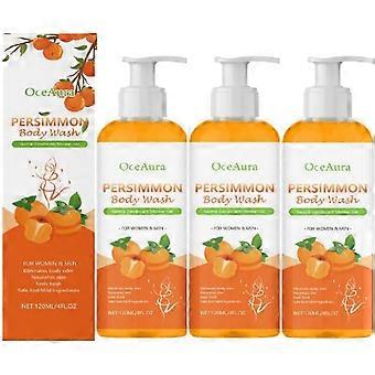 3X Persimmon Body Wash til kropslugtkontrol, eminerer kropslugt, nærer huden