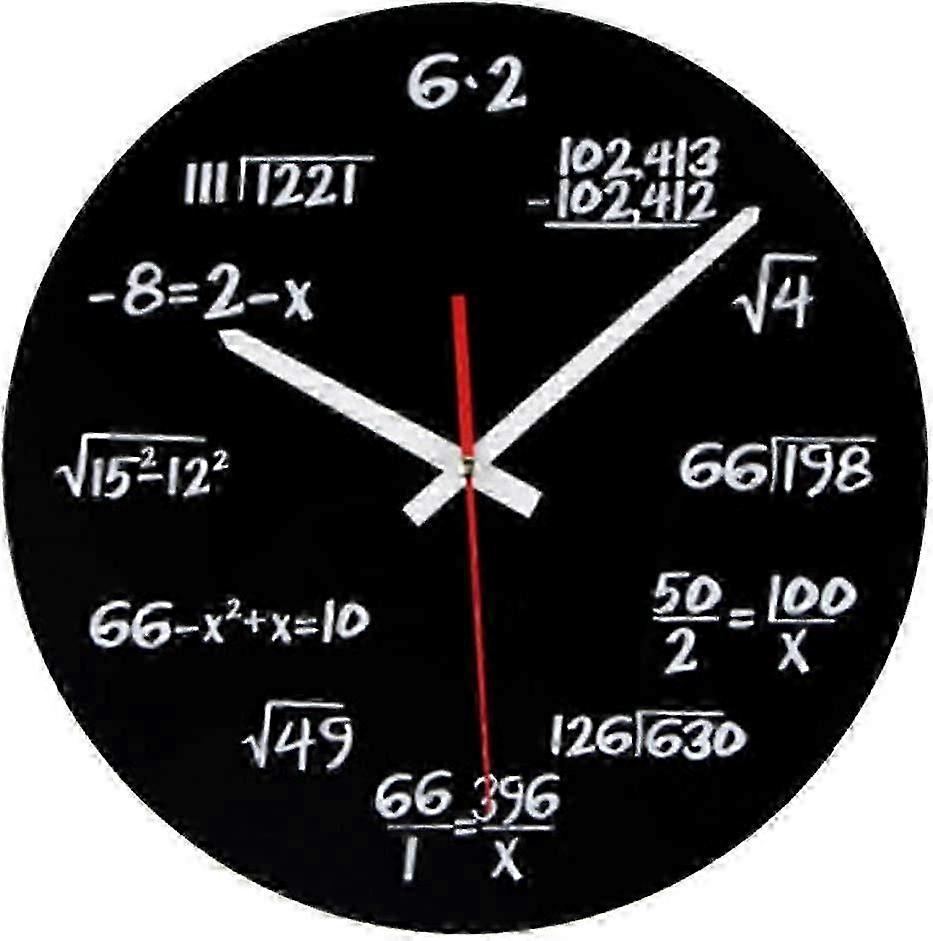 Timeless Design Math Wall Clock with Clear Numerals Easy to Read