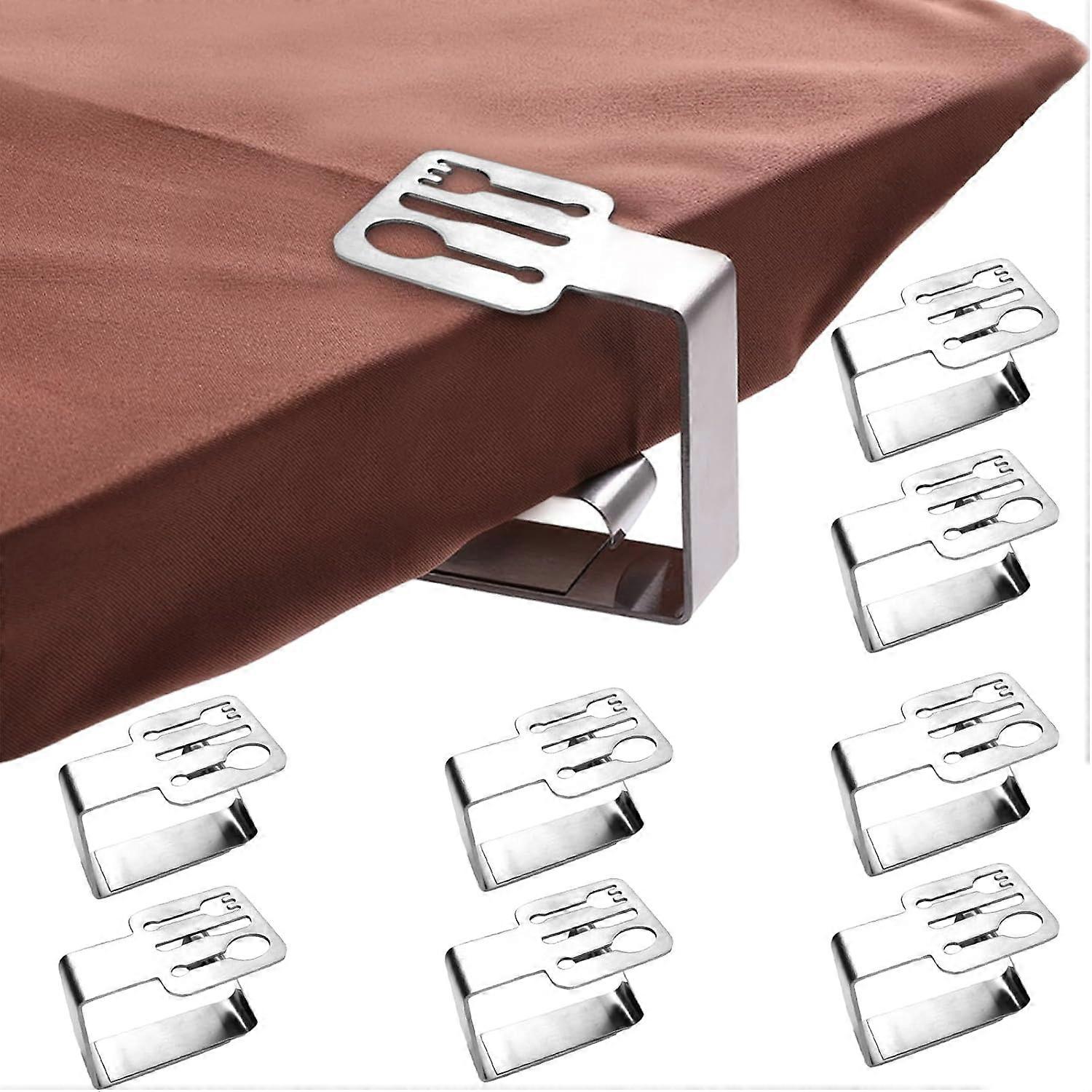 (Tableware) 8 Pieces Tablecloth Clips - Stainless Steel Tablecloth Cli