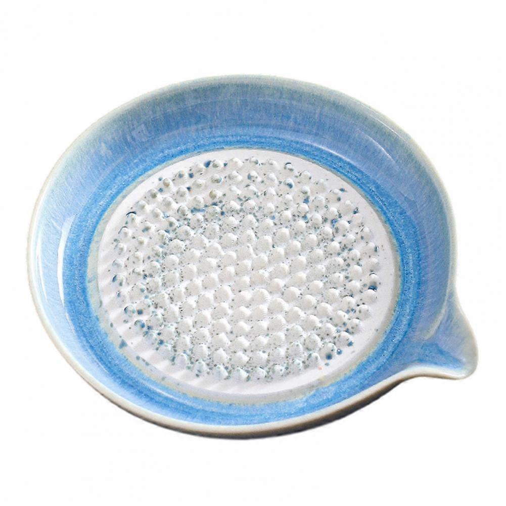 Gradual Glaze Ceramic Grinder Dish Multi-Function Garlic Masher & Fruit Bowl for Kitchen Rust-Proof Kitchen Plate
