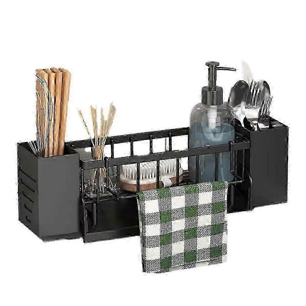 Kitchen Sink Organizer Rack - Plastic Self-Draining Shelf for Soap
