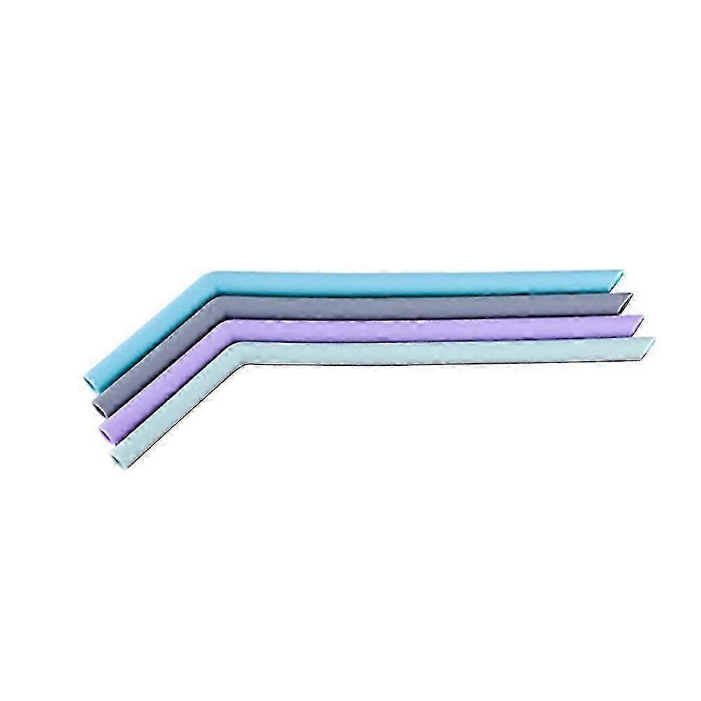 Silicone Straws Reusable For Coffee Assorted Color 4Pcs Set