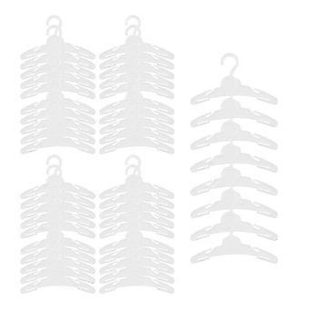 48 Pcs Dog Clothes Hangers 7 Inch Wide Non-Slip Plastic Pet Clothes Hangers Pet Clothing Holder Coa