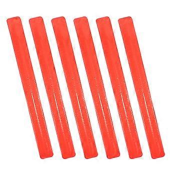 Orange Reflective Slap Bracelets for Running High Visibility Safety 6Pcs Pack