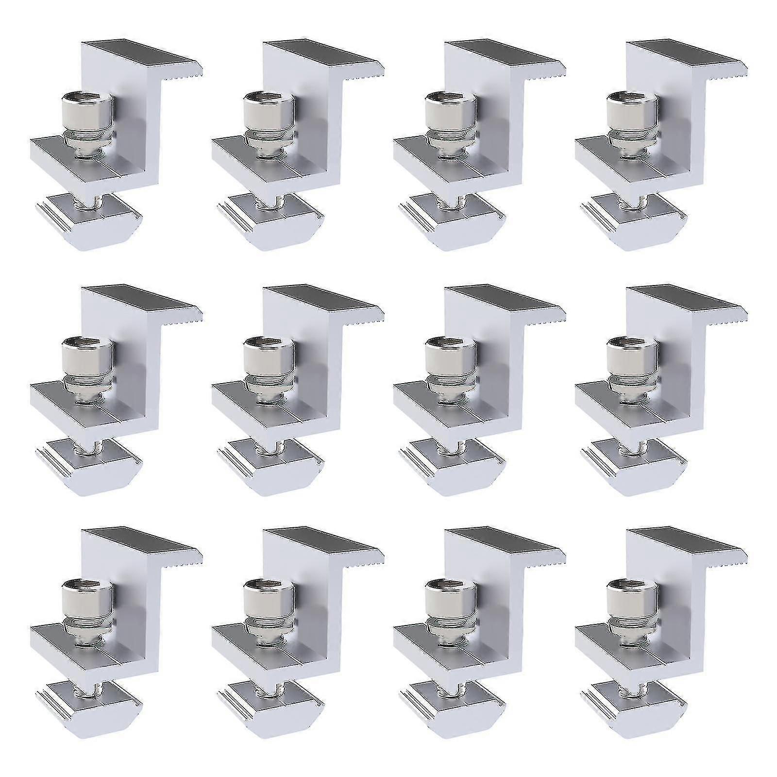 12 Pcs Solar Panel Adjustable End Clamps Solar Panel Mounting Bracket Clamp