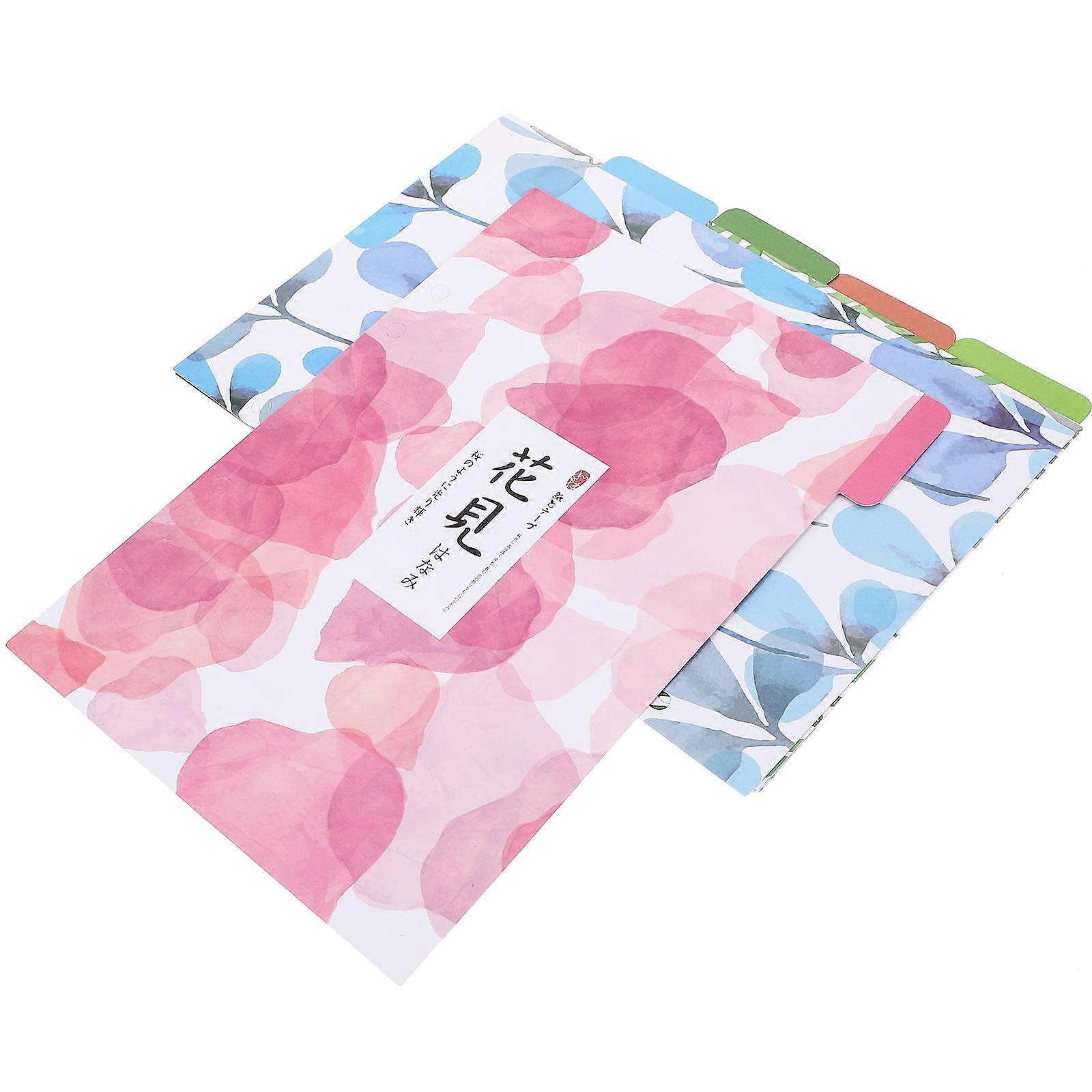 Flower Pattern Binder Dividers for Referencing Assorted Color 2 Books