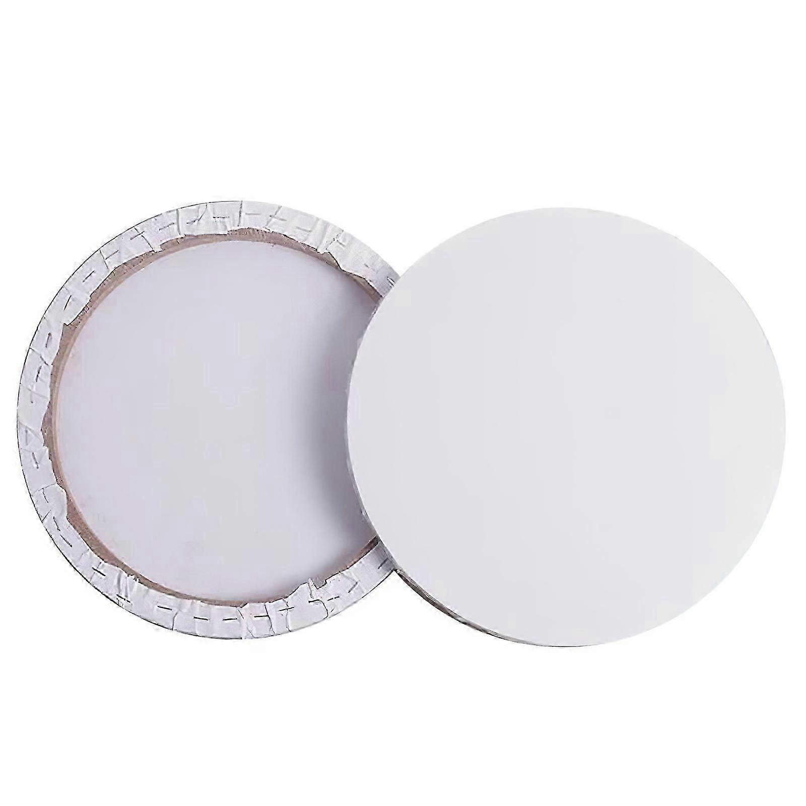 2Pcs Round White Cotton Canvas Panels for Drawing