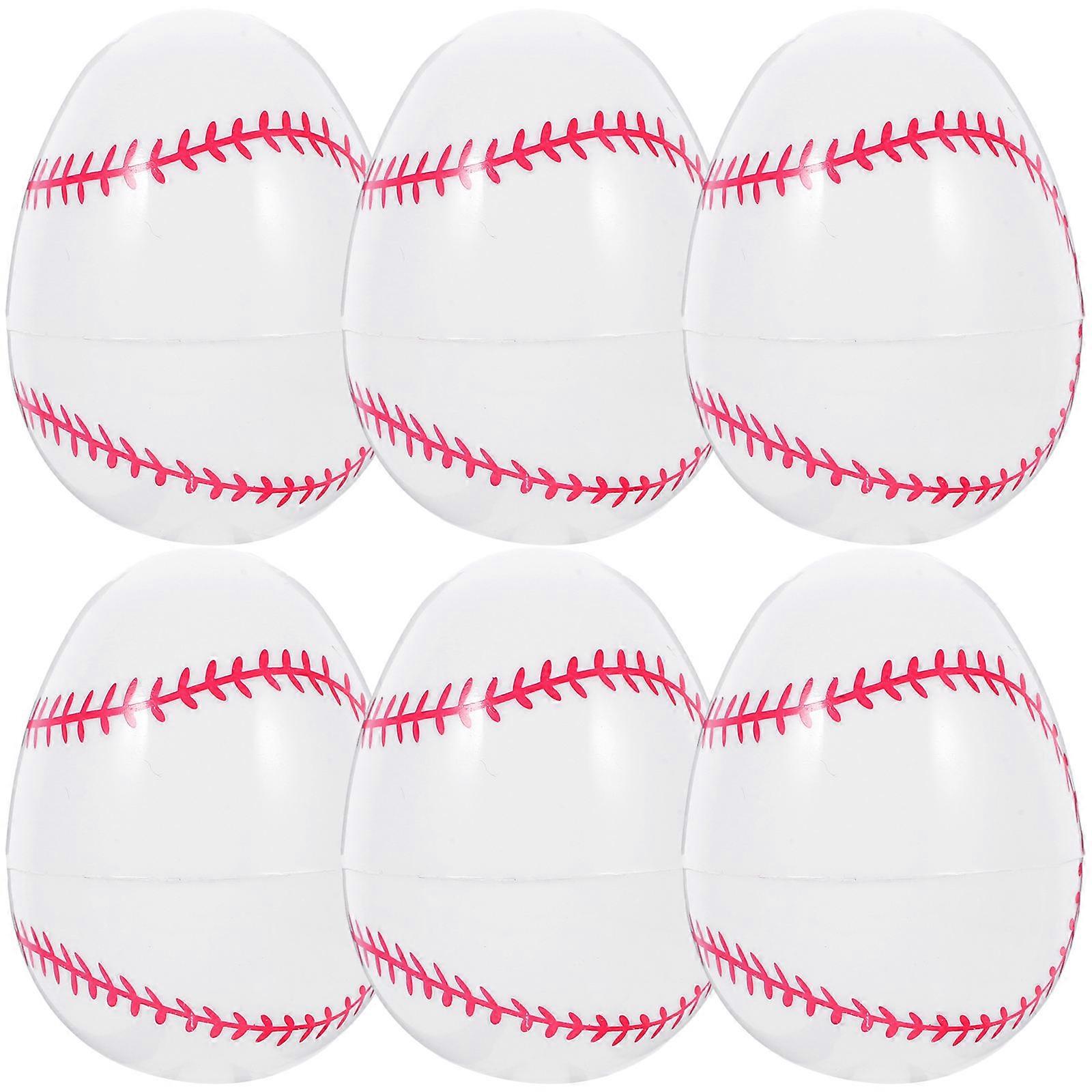 12pcs Printed Plastic Eggs Easter Egg Baseball Easter Basket Stuffer Party Openable Easter Eggs