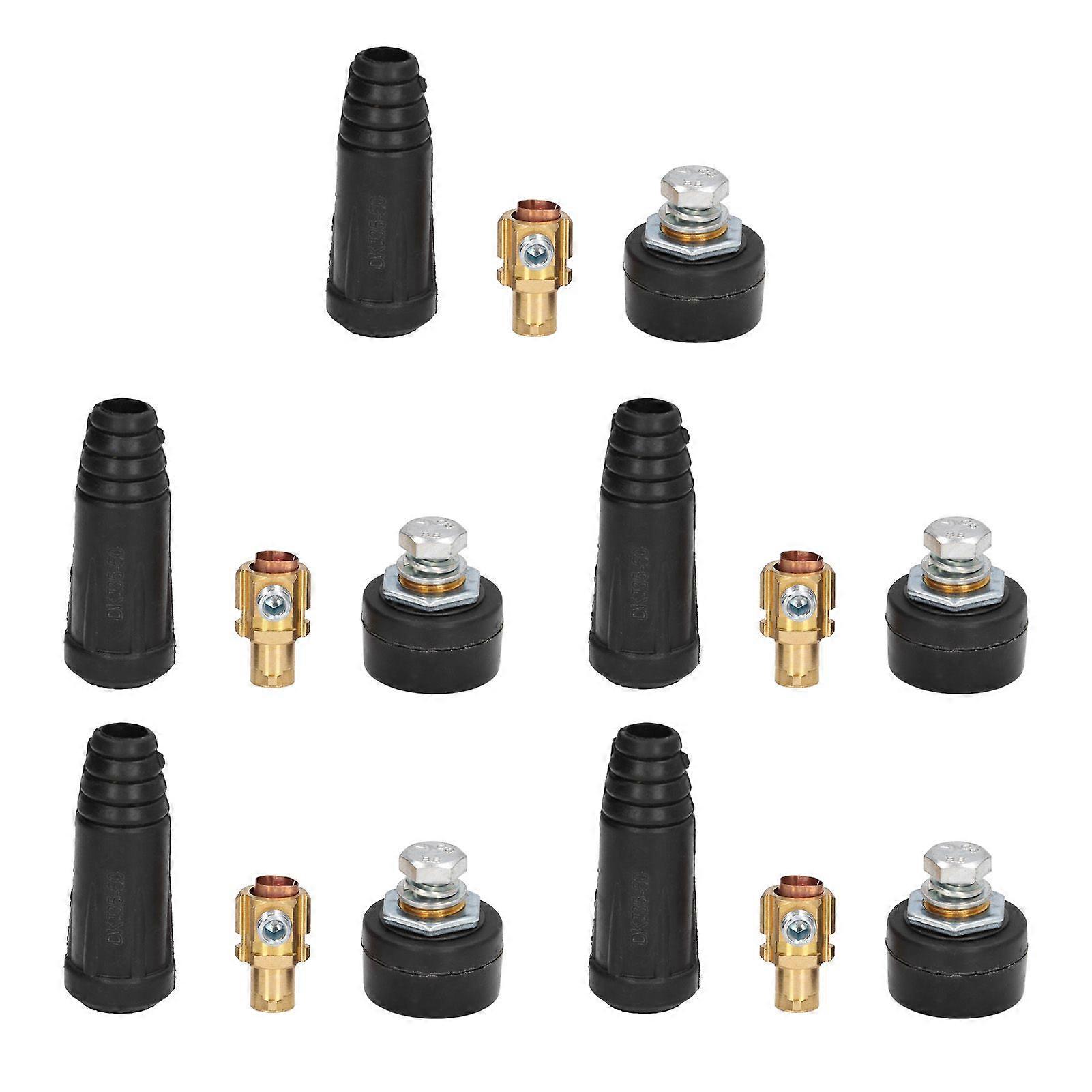 5 Sets Welding Cable Connector Quick Fitting European Plug Socket Kit 200?315A for Machine