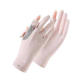 Summer Driving Gloves Cooling Full Finger Ice Silk Sun Protection Gloves for Women Cycling