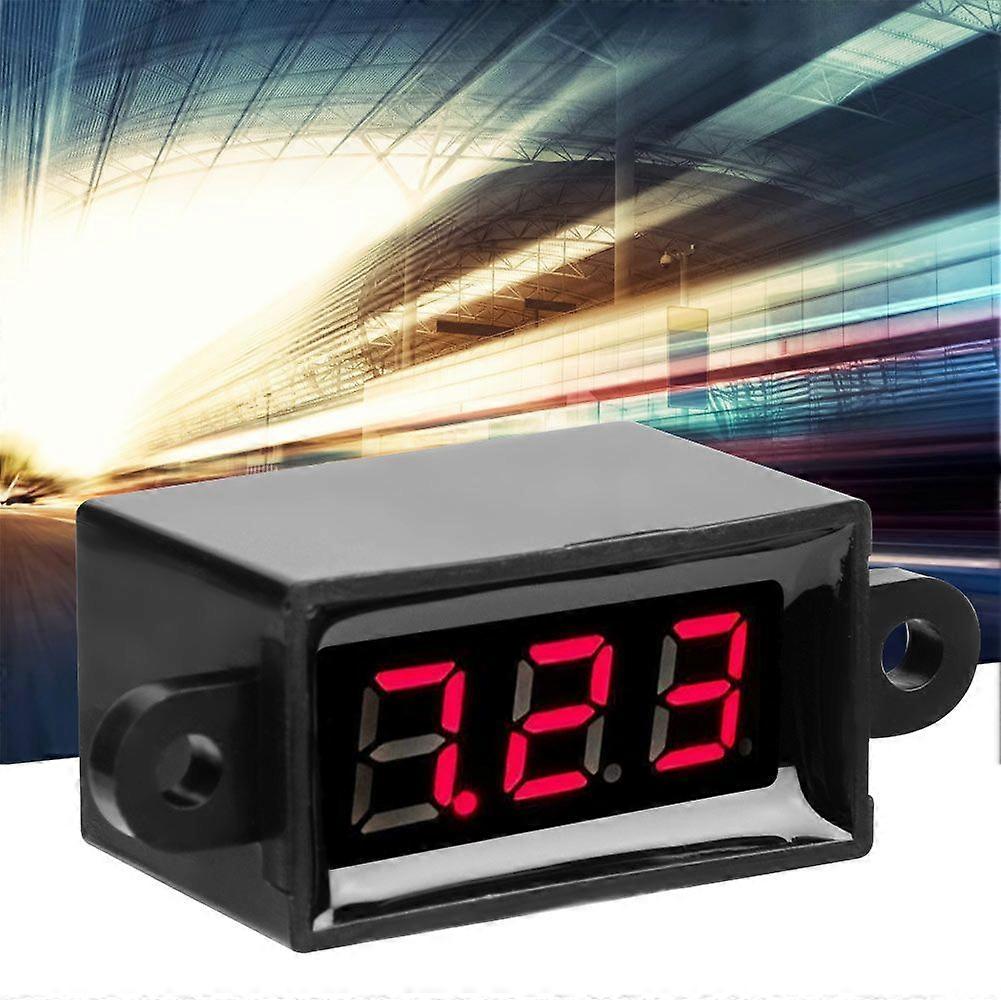 Digital Voltmeter 0.28inch Two Wire DC 3.0-30V LED Display Voltage Meter Waterproof (Red)