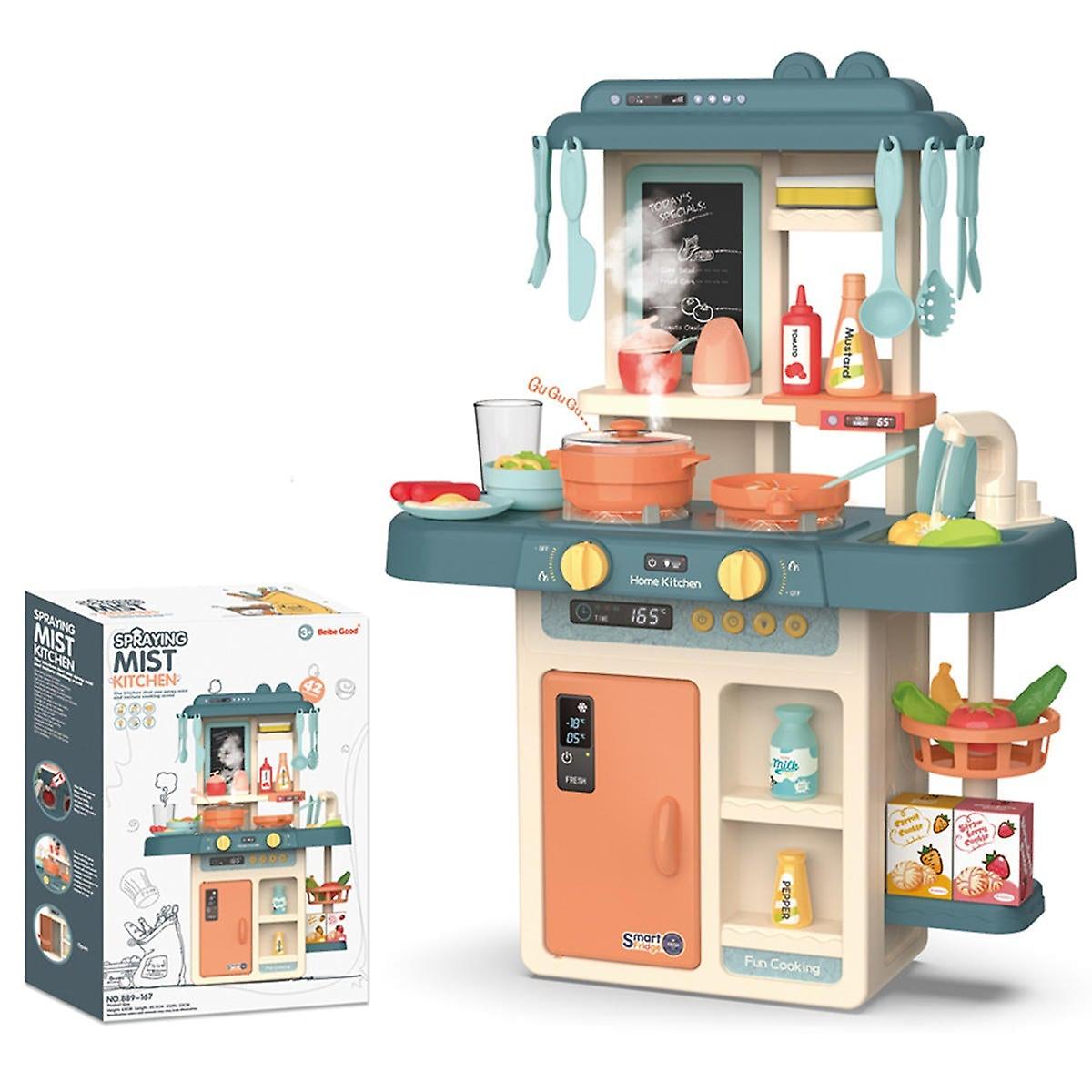 42Pcs Kitchen Playset Pretend Play Toys Cooking Set With Light Sound Effect