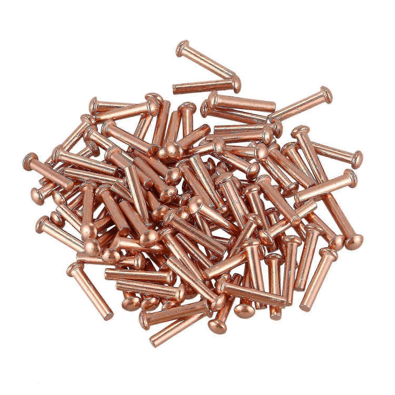 100 Pcs 564inch X 2564inch Round Head Copper Solid Rivets Fasteners