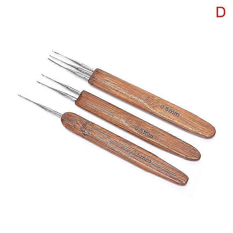 1/3pcs 0.5mm Dreadlock Crochet Needle Hook Bamboo Handle Hooks Tools Making