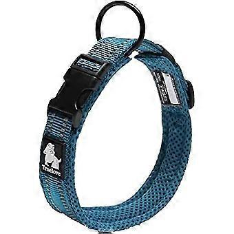 Adjustable Reflective Dog Collar Solid Nylon Comfort Padded Classic Pet Collars Tlc5011(blue,s)