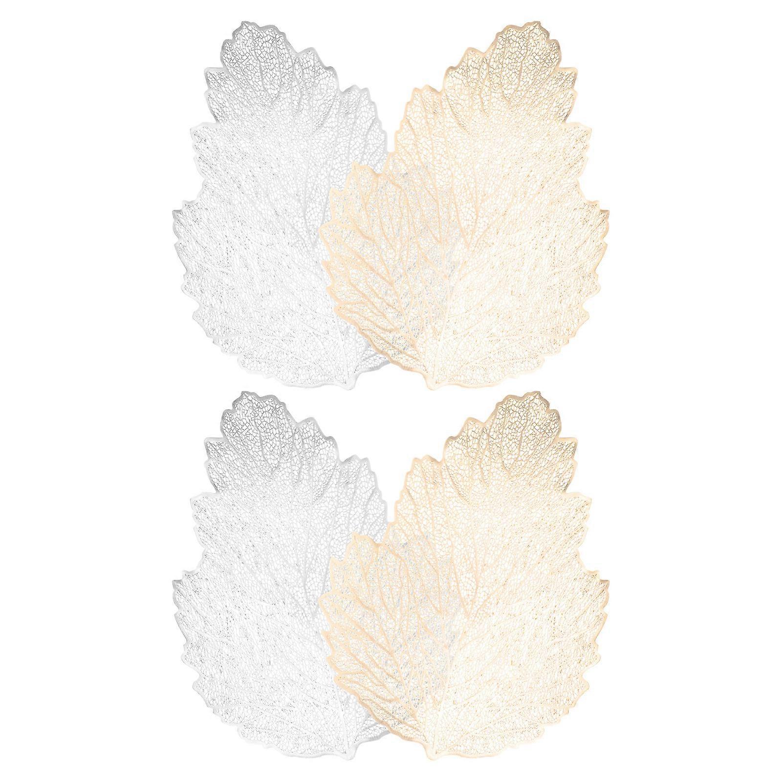 Leaf Shape Place Mat for Heat-Resistant Use 12Pcs Assorted