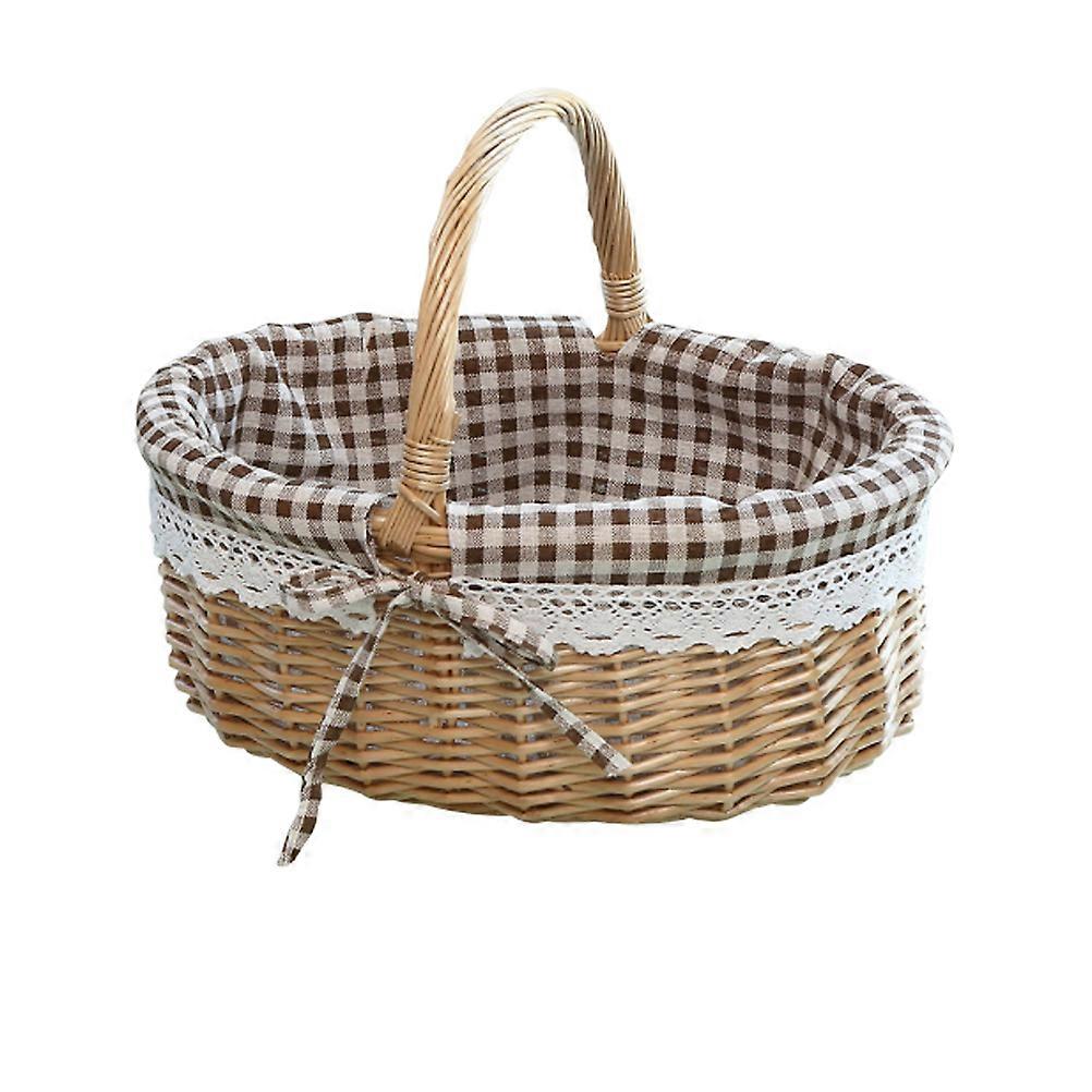 Fruit Basket Hand Woven Wicker Basket for Storage Use