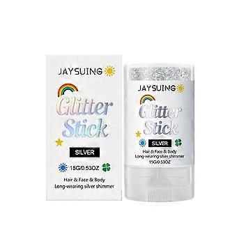 JAYSUING Glitzerstift (Silber) - Passt sich natürlich dem Körper an, einfach anzuwenden, tragbarer Glitzerstift.