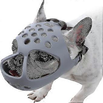 Short Snout Dog Muzzle,soft Silicone Adjustable Breathable Bulldog Muzzle For French Bulldog Shih Tzu And Pug For Biting Chewing Training-YUHAO