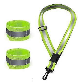 Reflective Running Gear for Night Use with 2 Pcs Reflective Armbands for Walking