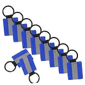 10Pcs DoubleSided Reflective Keychain Zipper Pulls for Backpack Running Cycling Night Safety