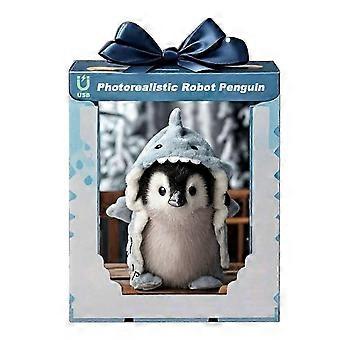 Interactief pluche pinguïnrobotje, schattig knuffeldier met haaienmuts, werkt op USB, geschikt voor jongens en meisjes.