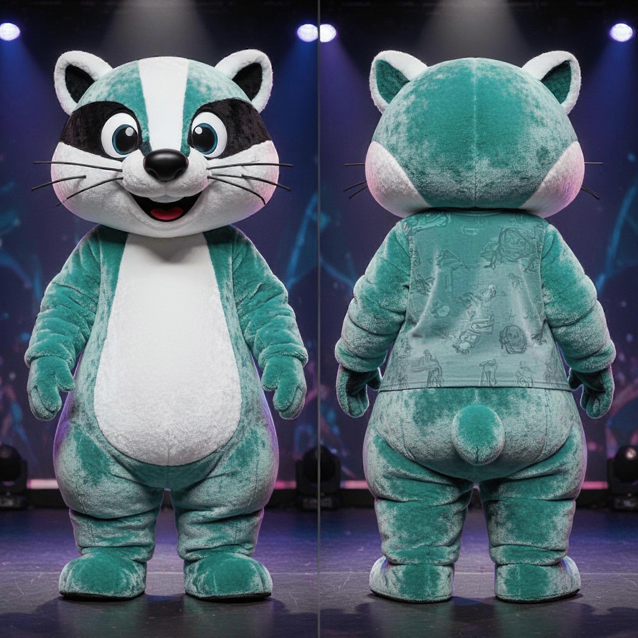 MASTICOT Teal Velvety Badger Mascot