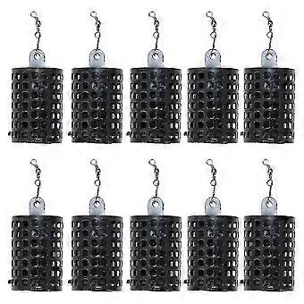 10Pcs Round Fishing Tackle Feeders Cage Iron Fishing Lure Cage Basket Trap Lure Holder Fishing Baits Cage Feeders 15G-GHUL