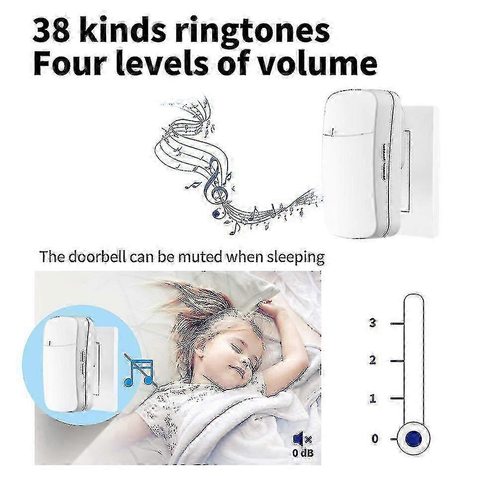 Wireless Waterproof Door Bells Door Bell Sets Ring Chime
