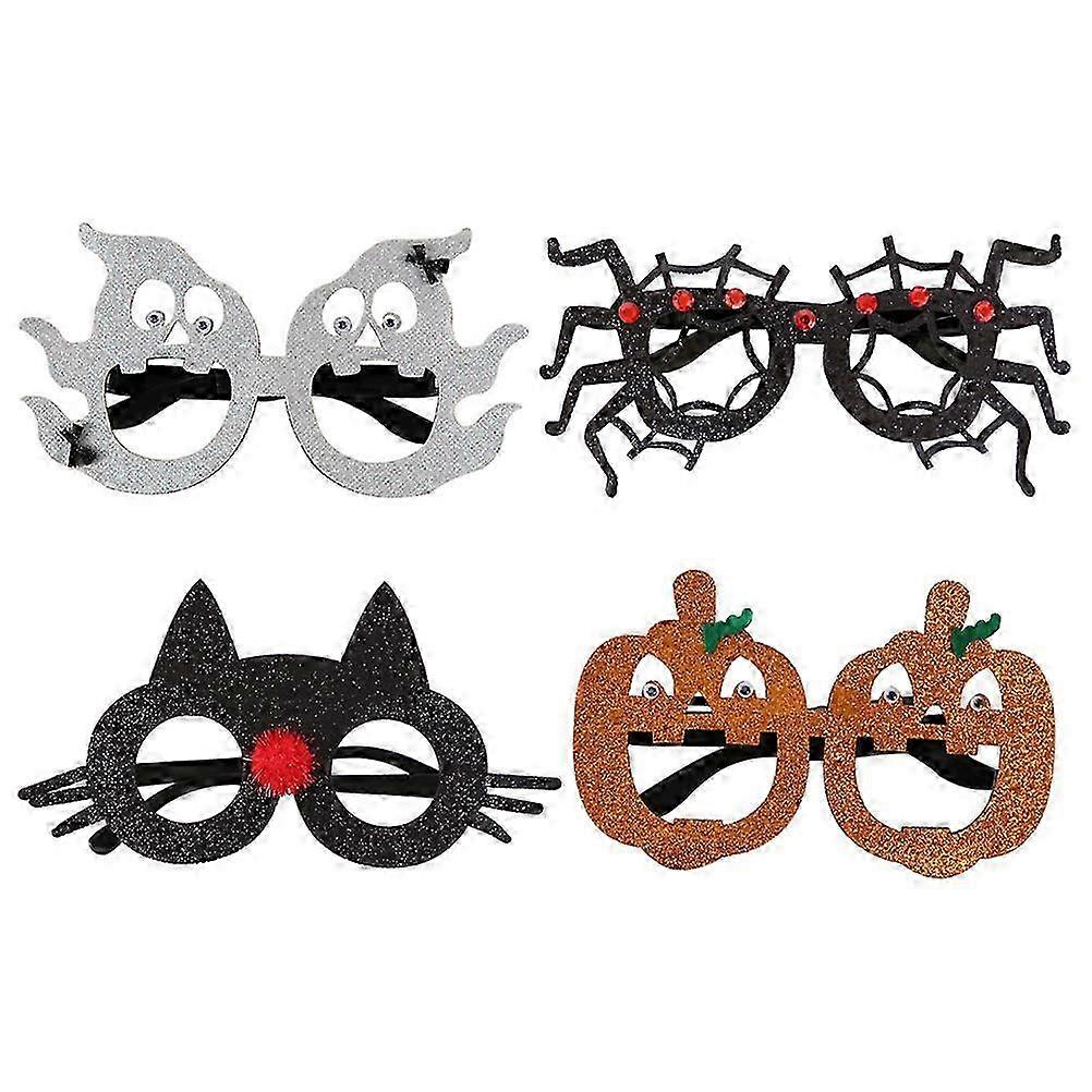 Halloween Decorative Eyeglasses compatible with Party 4Pcs Assorted Glasses