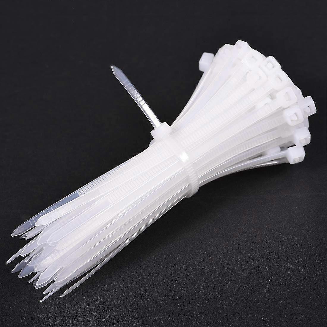 4 Inch Nylon Cable Ties White 100 Pack, SelfLocking Zip Ties for Durable MultiPurpose Cable Management