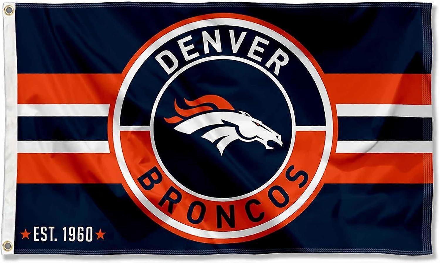 Denver Broncos Patch Button Circle Logo Flag Large Banner RR289