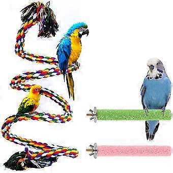 Charming Colourful Cotton Rope Bird Swing With Sturdy Perch