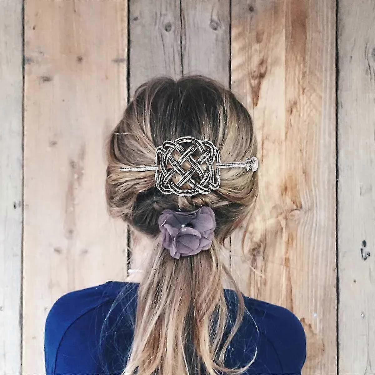 Solid Alloy Bun Hairpin Silver