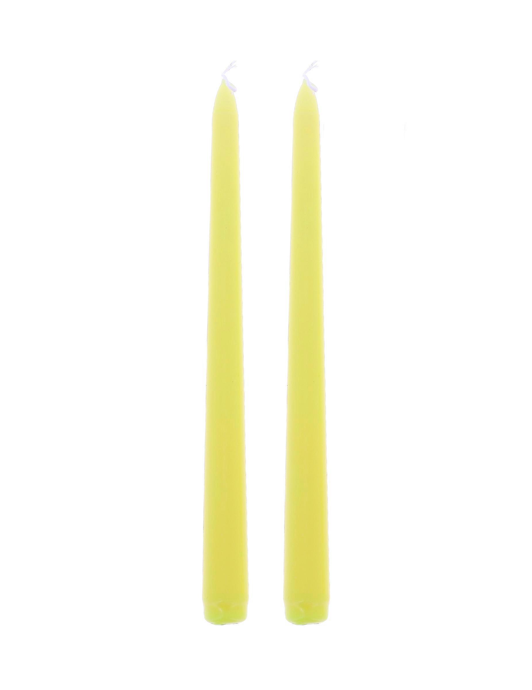 2 Bougies chandelles jaune 25 cm