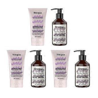 3X Curls Strong Hold Gel + Hydrating Curl Cream Set Long-lasting Extra Strong Scrunch Gel for Defined Curls Curl Cream for Smooth Defined Curls-syx