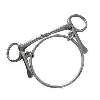 Center-Jointed Horse Bit with Stainless Steel Construction and Movable Round Side Hardware for Daily Mounted Use and Horse Training Tasks Multicolor
