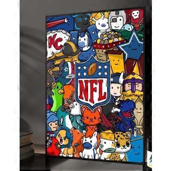NFL Football Cute Cartoon Characters Colorful Collage Jigsaw Puzzle RNB075