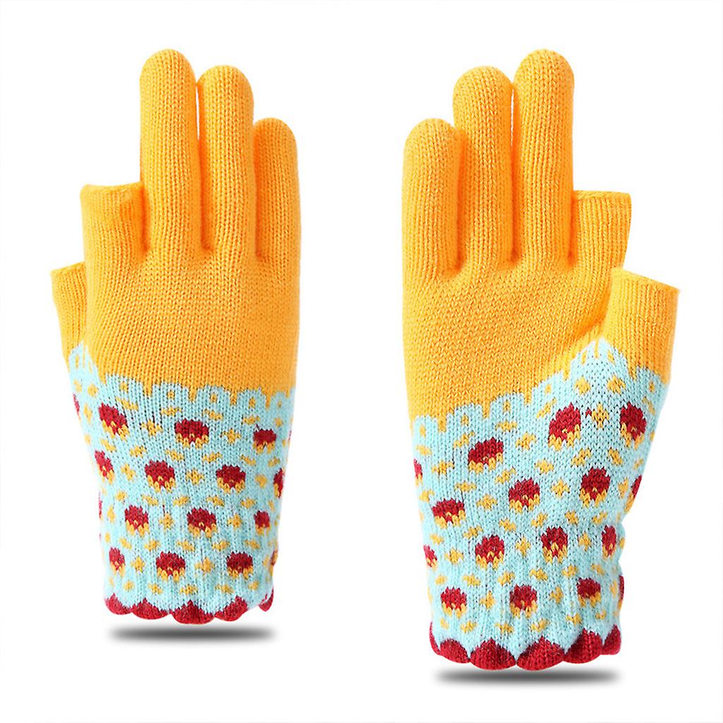 Gants de conduite Soft Mitten Girl Gants d’écran tactile d’hiver exposés à deux doigts