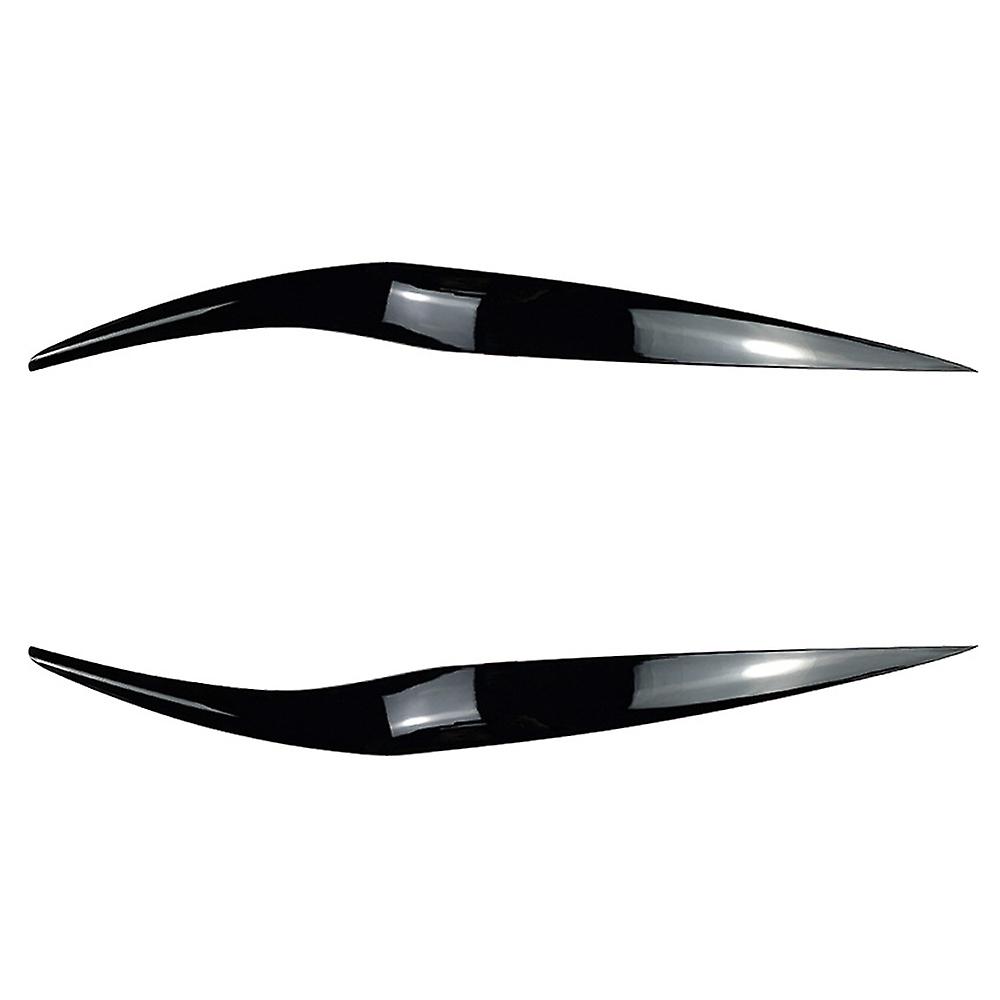 Front Headlight Cover Head Light Lamp Eyelid Eyebrow ABS for Fiesta MK6.5 2013-2017 Bright Black