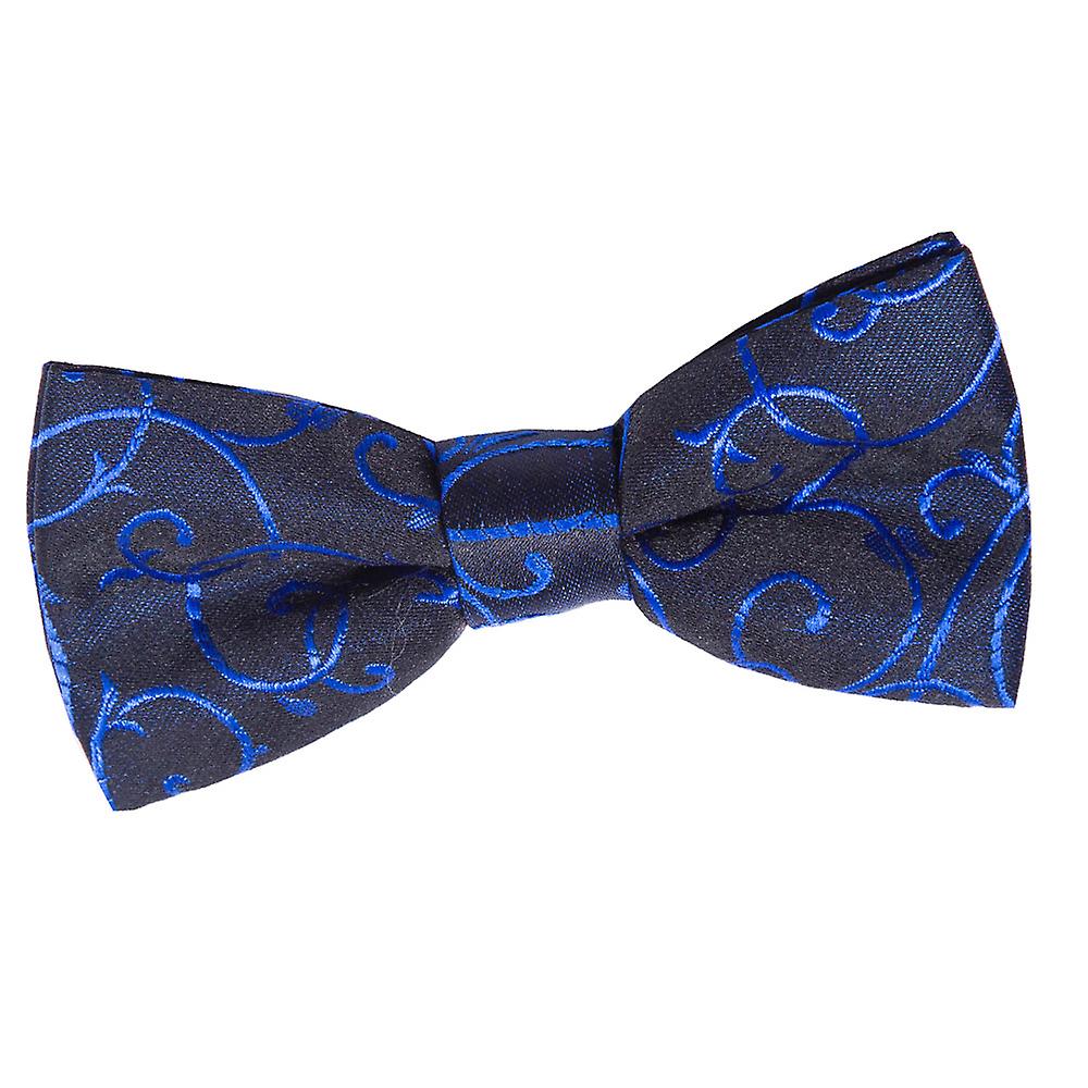 Black and Blue Swirl Pre-Tied Bow Tie for Boys