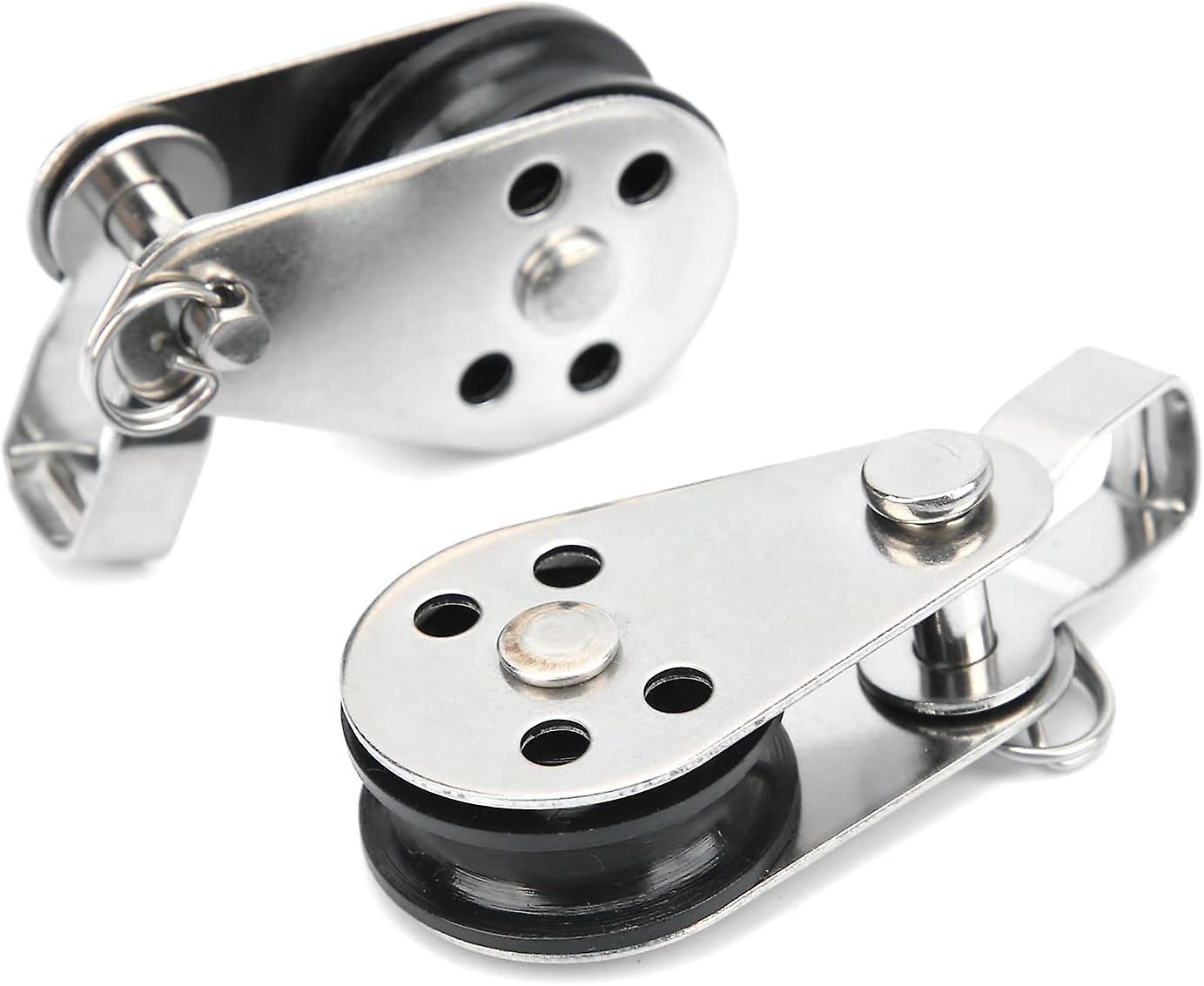 Marine Pulley, 2pcs Stainless Steel Nylon Pulley Small Lifting Pulley for Boat Sailing Kayak 25mm